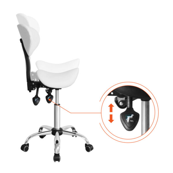VDD Sattelhocker ergonomisch - Barbierhocker - Tabouret - höhenverstellbar - Rückenlehne kippbar und - VDD World DE