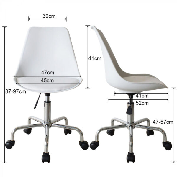 Bürostuhl - höhenverstellbar - weiß - VDD World DE