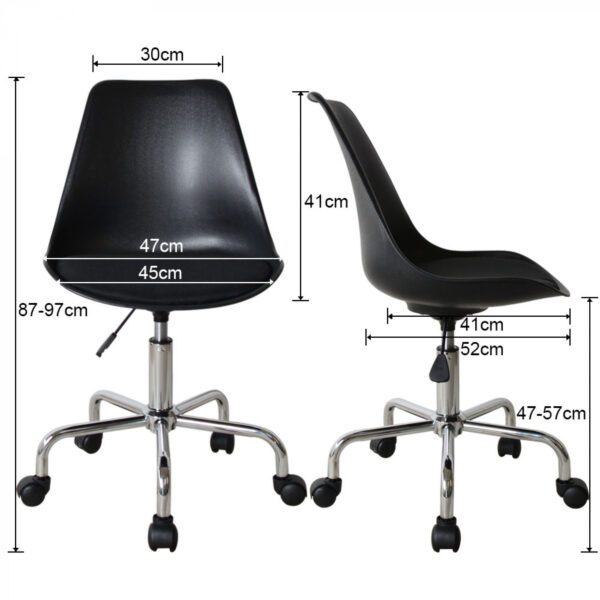 Bürostuhl - höhenverstellbar - schwarz - VDD World DE