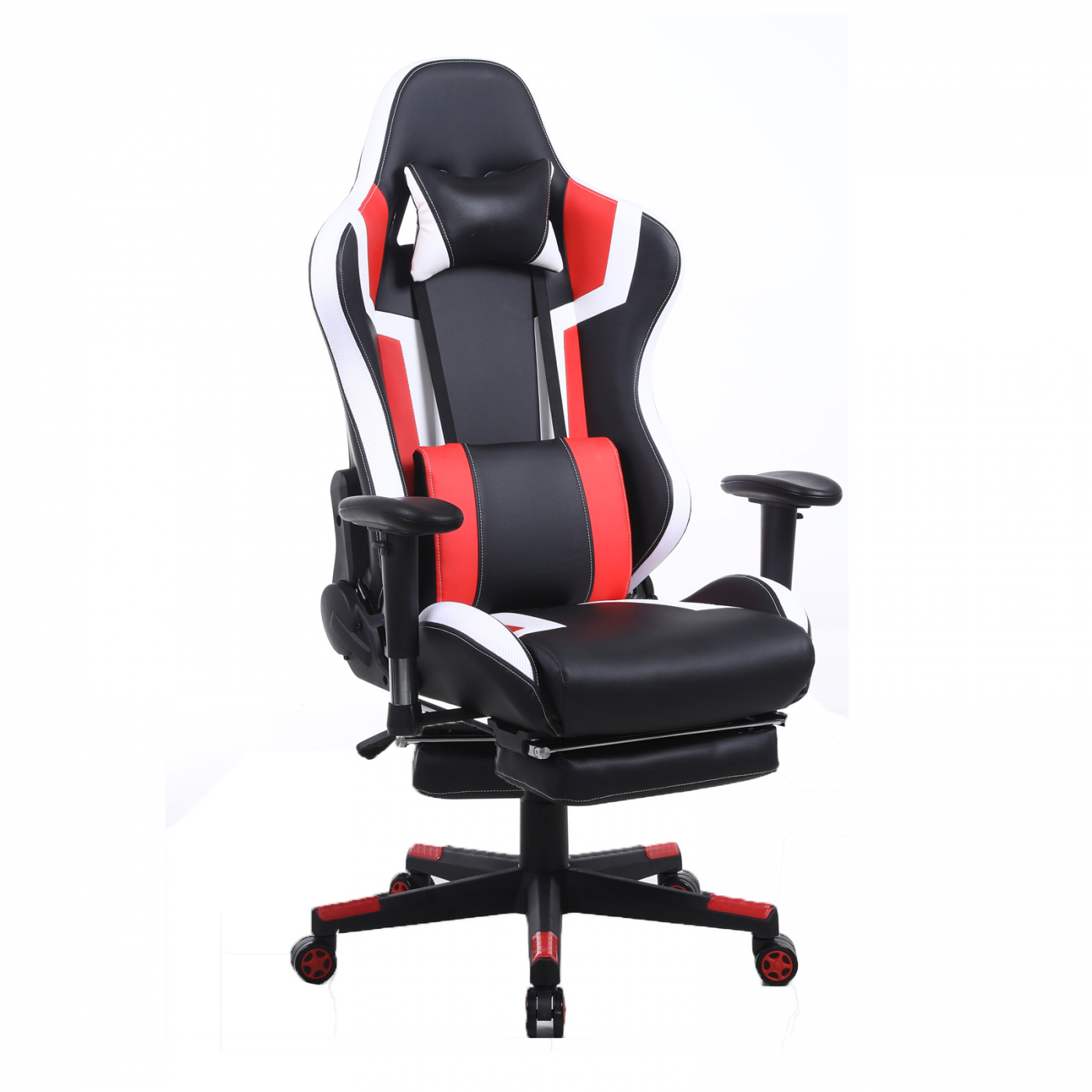 Spielstuhl Tornado Relax Bürostuhl - mit Fußstütze - ergonomisch verstellbar - rot schwarz - alternatives Bild