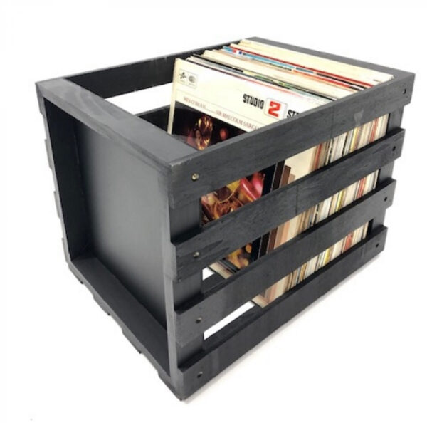 Vinyl LP Aufbewahrungsbox Universal Aufbewahrungskiste Holz schwarz - VDD World DE