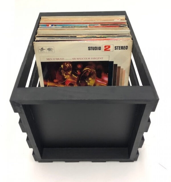 Vinyl LP Aufbewahrungsbox Universal Aufbewahrungskiste Holz schwarz - VDD World DE