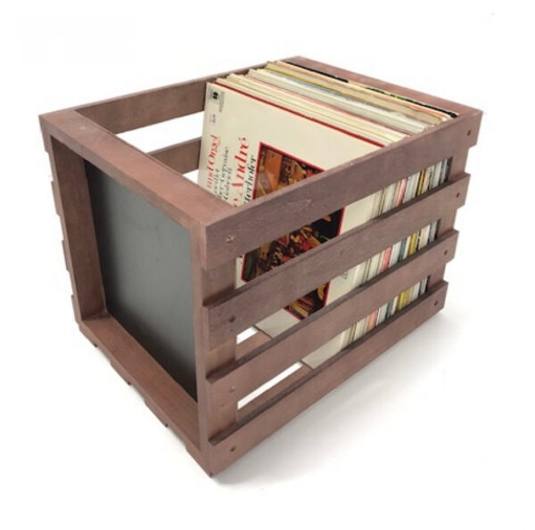 Vinyl LP Aufbewahrungsbox Universal Aufbewahrungskiste Holz braun - VDD World DE