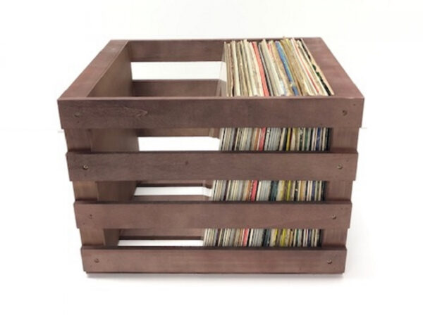 Vinyl LP Aufbewahrungsbox Universal Aufbewahrungskiste Holz braun - VDD World DE