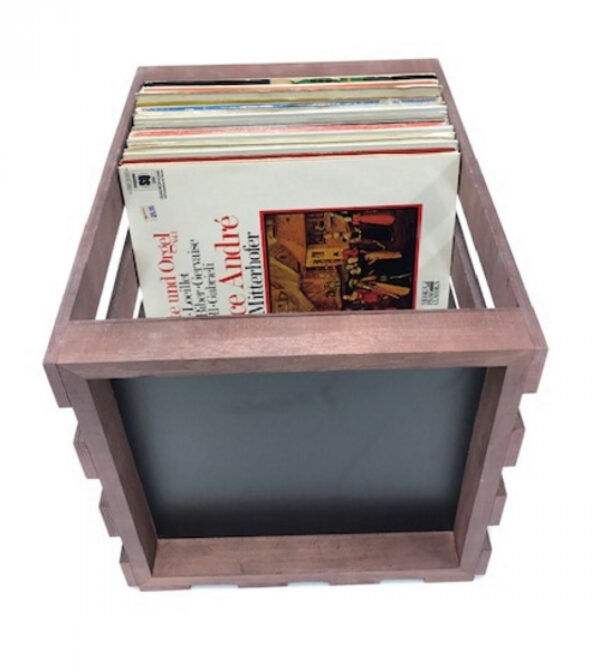 Vinyl LP Aufbewahrungsbox Universal Aufbewahrungskiste Holz braun - VDD World DE