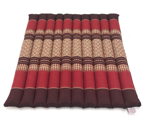 Meditation Yogamatte Sitzkissen Original Thai Design 48 cm x 50 cm Burgunderrot - VDD World DE