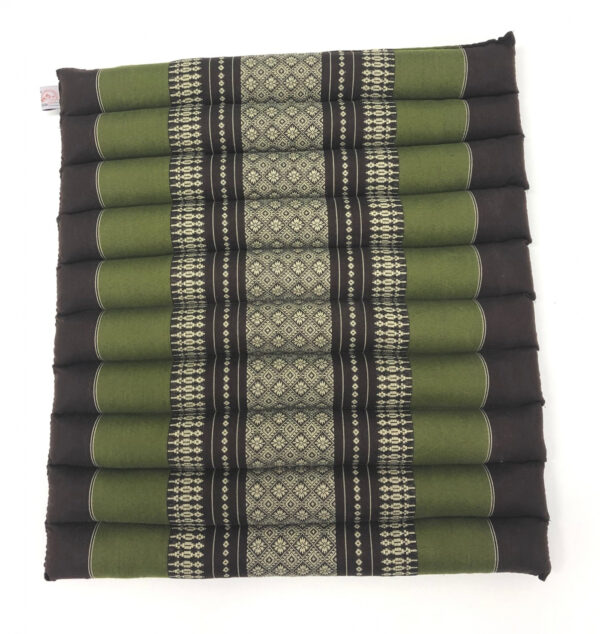 Meditation Yogamatte Sitzkissen Original Thai Design 48 cm x 50 cm Grün Braun - VDD World DE
