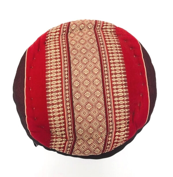   Meditation Yoga Zafu Kissen um original Thai Design 32 cm Rot