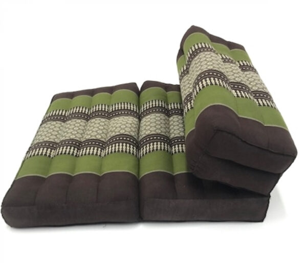   Multifunktionales Meditations-Yogamatten-Sitzkissen faltbar mit Block-Thai-Design 70 cm x 50 cm grün