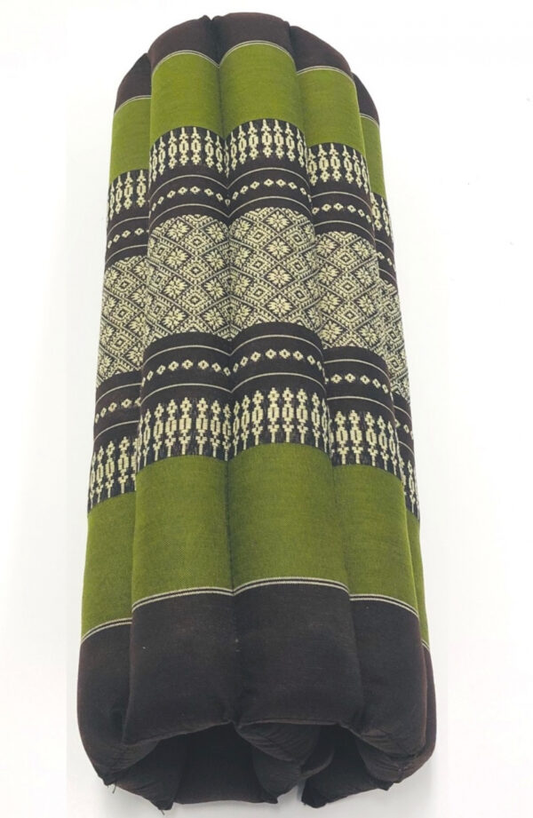 Meditations-Yogamatten-Kissen GROSS Original Rollmatratze Thai-Design 70 cm x 70 cm grün - VDD World DE