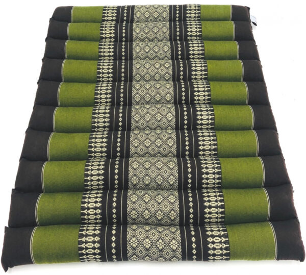 Meditations-Yogamatten-Kissen GROSS Original Rollmatratze Thai-Design 70 cm x 70 cm grün - VDD World DE
