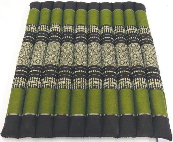 Meditations-Yogamatten-Kissen GROSS Original Rollmatratze Thai-Design 70 cm x 70 cm grün - VDD World DE