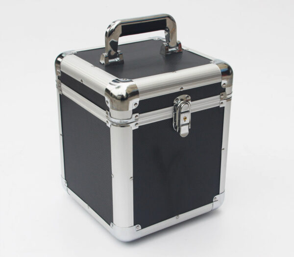 LP Single 7 Zoll Vinyl Case zur Aufbewahrung von 70/100 Singles abschließbares schwarzes Aluminium - VDD World DE