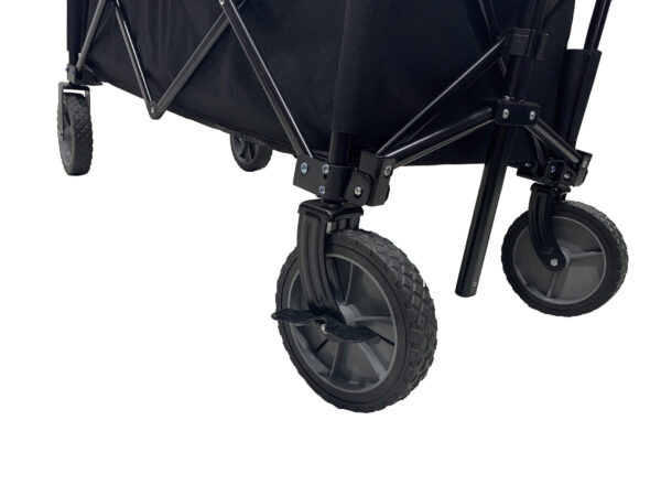 Zusammenklappbarer Bollerwagen – drehbare Vollräder – Bodenplatte – stabiles Gestell – 80 kg max - VDD World DE
