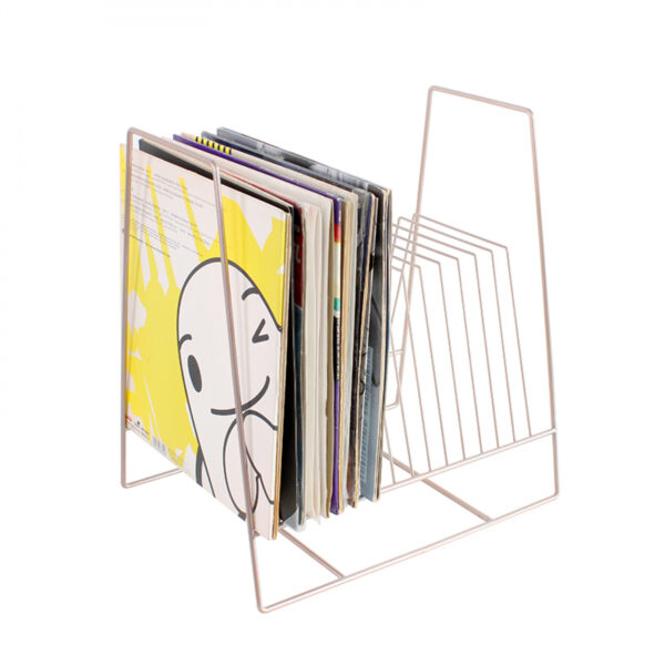 LP-Vinyl-Schallplatten-Blattregal-Lagerregal – 60 bis 70 LP-Vinyl-Schallplatten – Goldrosa - VDD World DE