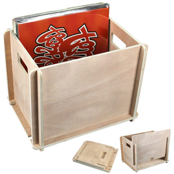 Vinyl-LP-Schallplatten-Aufbewahrungsbox - LP-Vinyl-Aufbewahrungskiste - Holz - Braun - VDD World DE