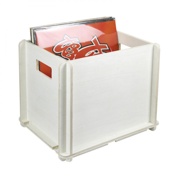 Schallplatten-Aufbewahrungsbox - Aufbewahrungsbox - Holz - weiß - VDD World DE