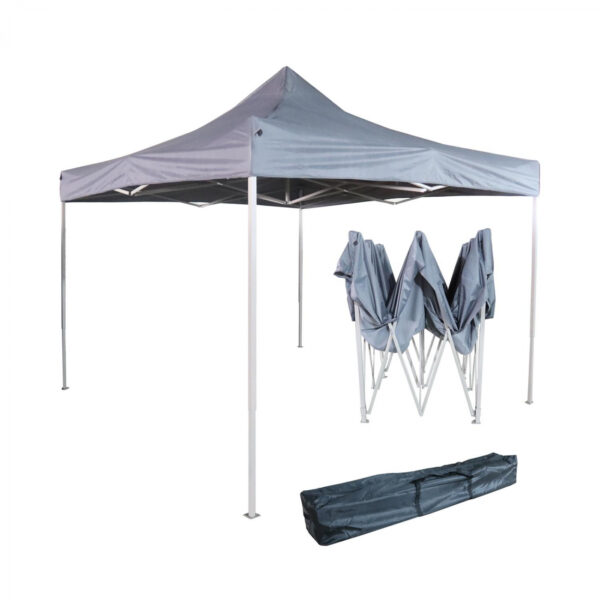 Partyzelt ANTHRAZIT grau 3m x 3m faltbar - VDD World DE