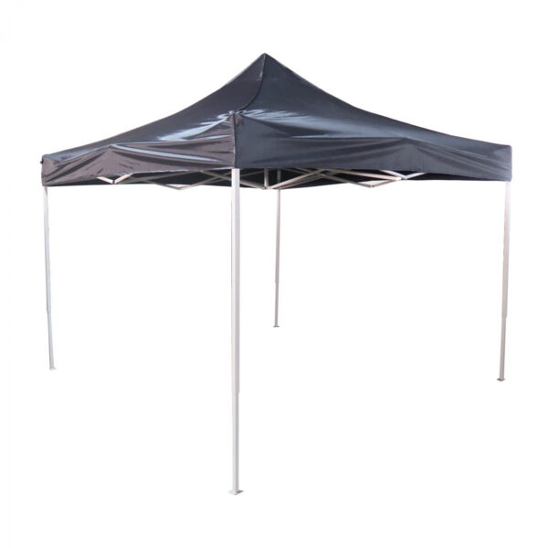 Partyzelt easy up 3 x 3 - Mundharmonikagestell - 420D Oxford schwarze Zeltplane mit PVC-Beschichtung - VDD World DE
