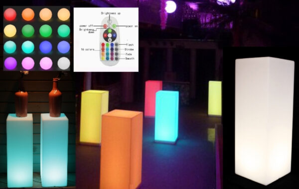   LED Präsentationssäule Säule Stimmungslampe Beleuchtung RGB weiß 16 Farben 72 cm hohe wiederauf