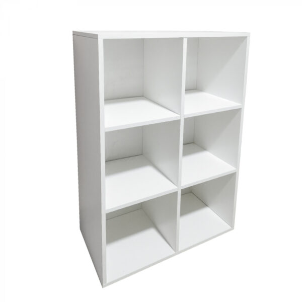 Fächerschrank 6 offene Fächer Aufbewahrungsschrank - Bücherregal - Wandschrank - weiß - VDD World DE