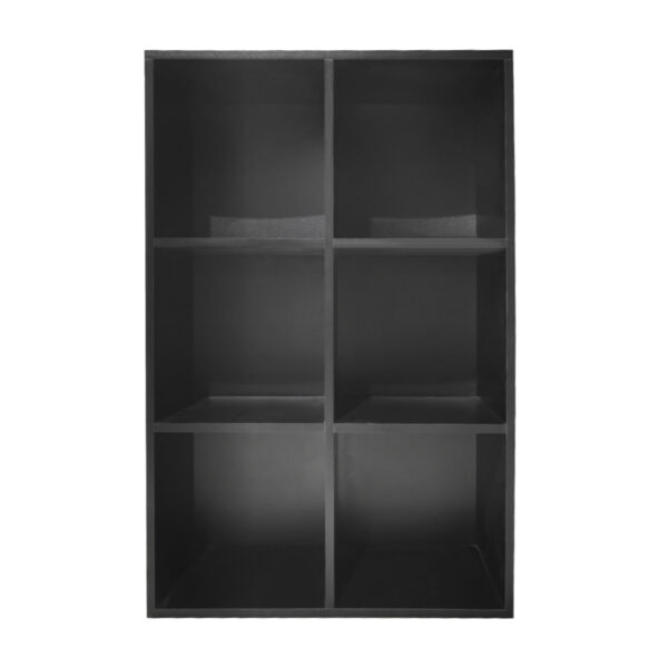 Fächerschrank Vakkie 6 offene Fächer Aufbewahrungsschrank - Bücherregal - Wandschrank - schwarz - VDD World DE