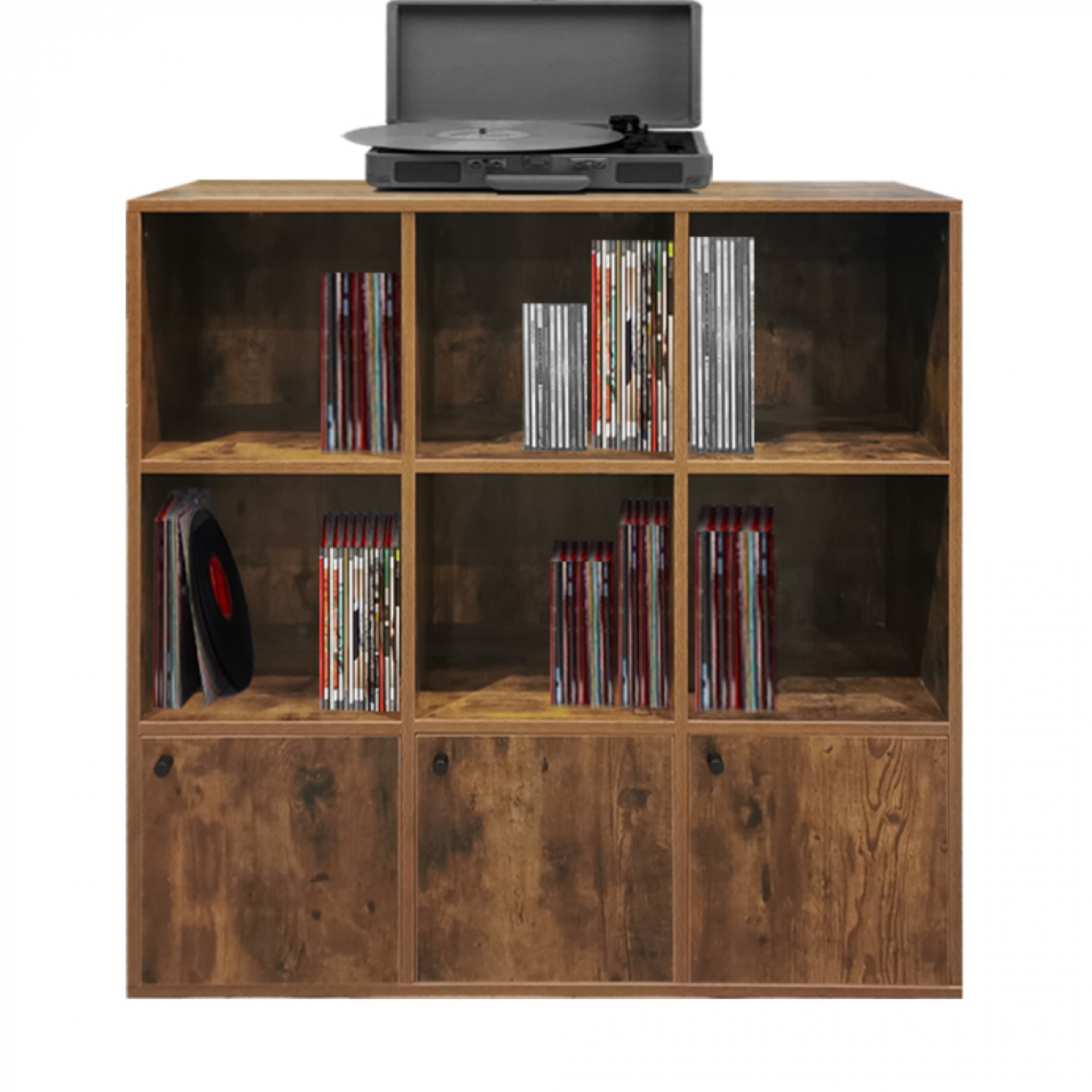 Bücherregal Vakkie 9 Fächer - Aufbewahrungsschrank - Wandschrank - braun walnussfarben