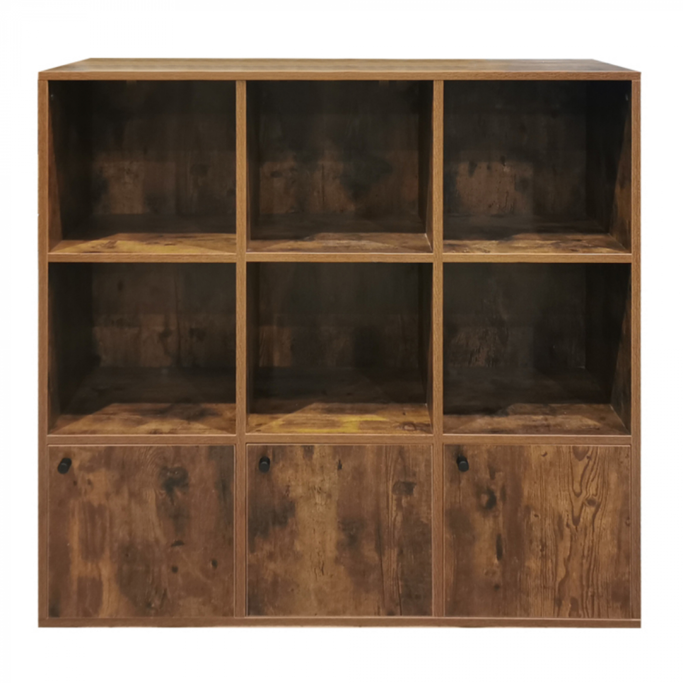 Bücherregal Vakkie 9 Fächer - Aufbewahrungsschrank - Wandschrank - braun walnussfarben - alternatives Bild