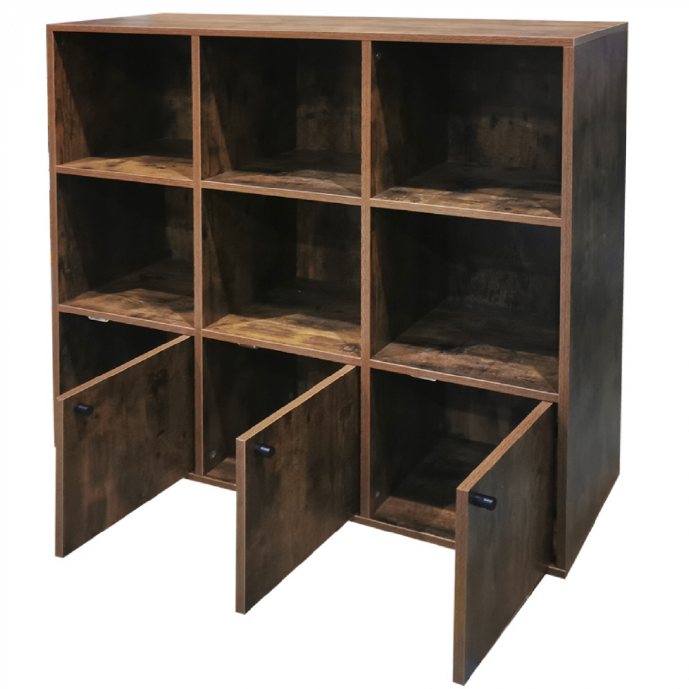 Bücherregal Vakkie 9 Fächer - Aufbewahrungsschrank - Wandschrank - braun walnussfarben - VDD World DE Bücherregal Vakkie 9 Fächer - Aufbewahrungsschrank - Wandschrank - braun walnussfarben - VDD World DE