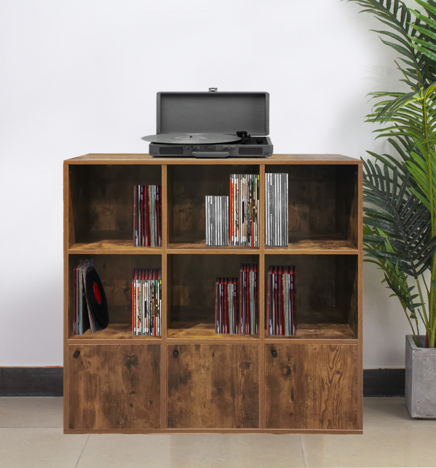 Bücherregal Vakkie 9 Fächer - Aufbewahrungsschrank - Wandschrank - braun walnussfarben - VDD World DE Bücherregal Vakkie 9 Fächer - Aufbewahrungsschrank - Wandschrank - braun walnussfarben - VDD World DE