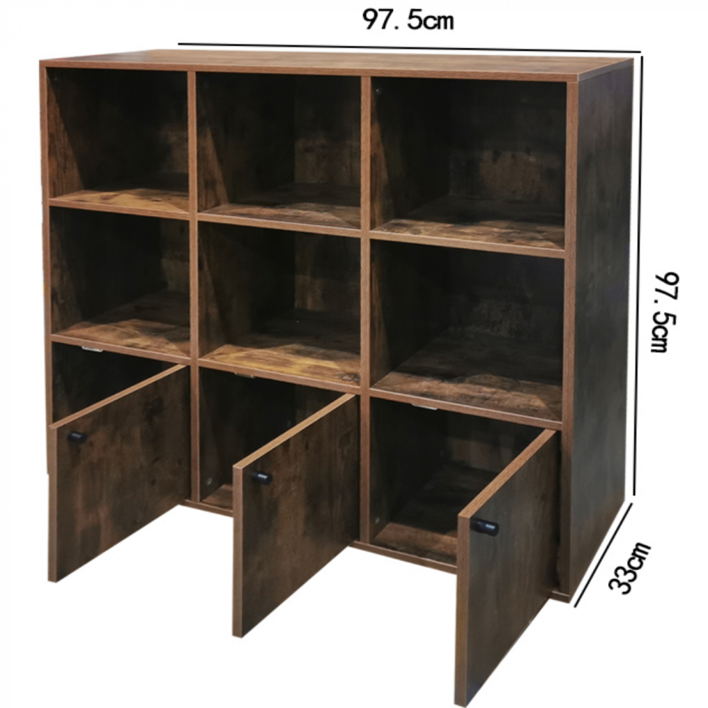 Bücherregal Vakkie 9 Fächer - Aufbewahrungsschrank - Wandschrank - braun walnussfarben - VDD World DE Bücherregal Vakkie 9 Fächer - Aufbewahrungsschrank - Wandschrank - braun walnussfarben - VDD World DE