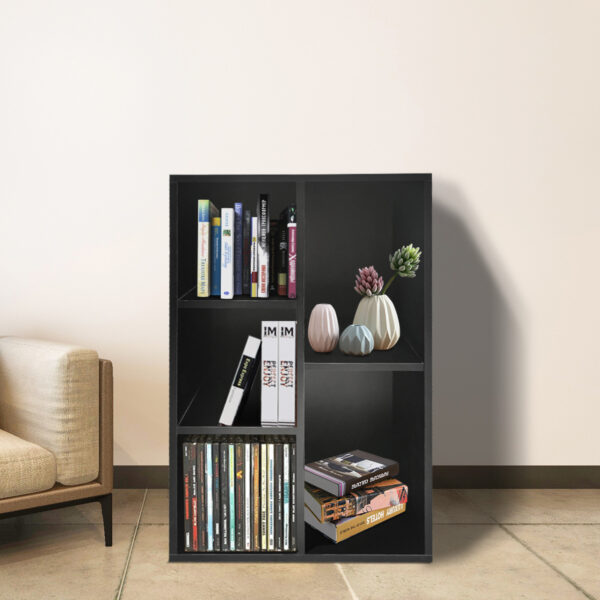 Bücherregal Vakkie 5 offene Fächer - LP-Vinyl-Aufbewahrungsschrank - Wandschrank - schwarz - VDD World DE