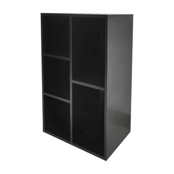 Bücherregal Vakkie 5 offene Fächer - LP-Vinyl-Aufbewahrungsschrank - Wandschrank - schwarz - VDD World DE