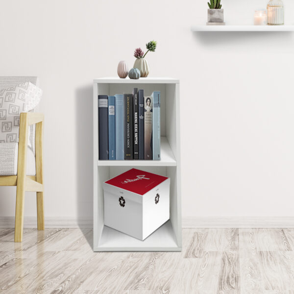 Fächerschrank Vakkie 2 offene Fächer Aufbewahrungsschrank - Bücherregal - Wandschrank - weiß - VDD World DE