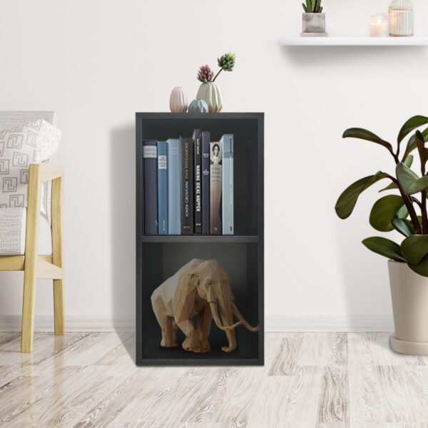 Fächerschrank Vakkie 2 offene Fächer Aufbewahrungsschrank - Bücherregal - Wandschrank - schwarz - VDD World DE