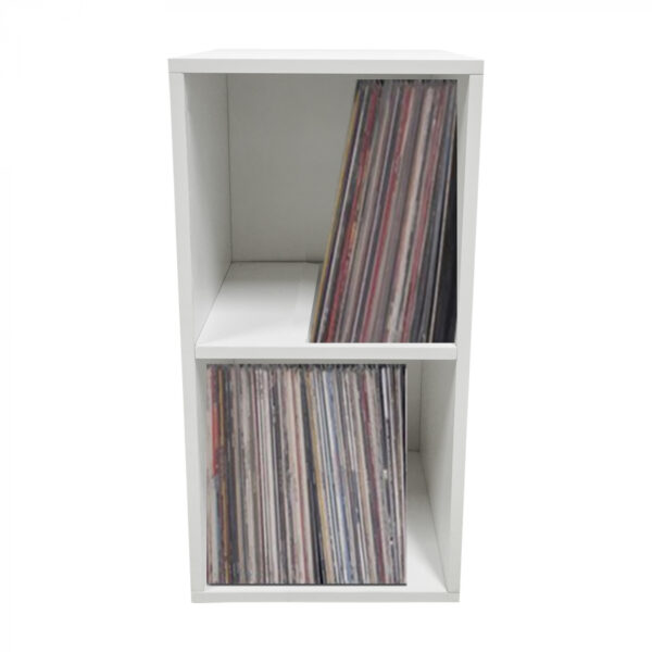 Schrank für Vinyl-LP-Schallplatten - 2 Fächer - weiß - VDD World DE