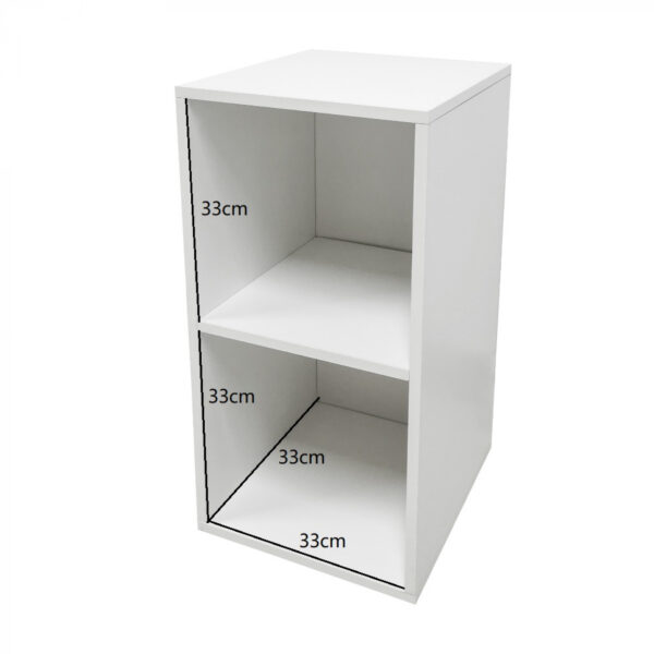 Schrank für Vinyl-LP-Schallplatten - 2 Fächer - weiß - VDD World DE
