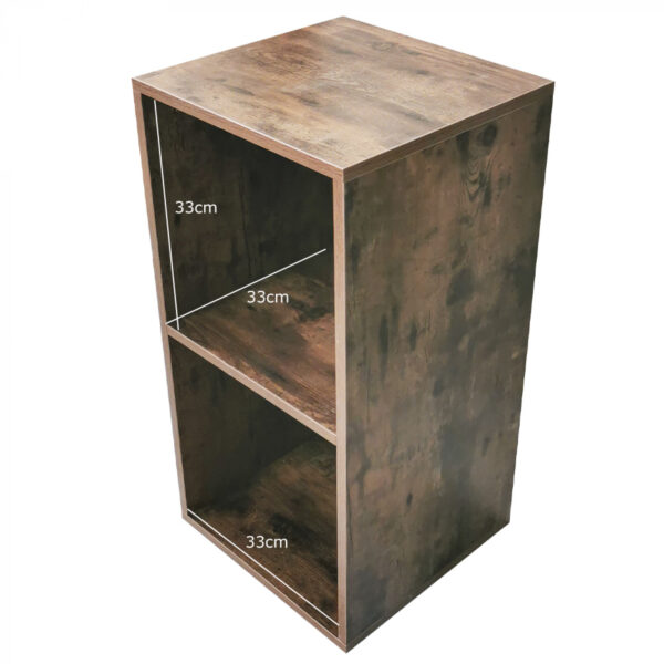 Fächerschrank Box 2 offene Fächer Stauschrank - Hängeschrank - dunkelbraun - VDD World DE