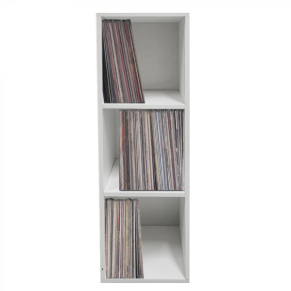 Schallplatten-Aufbewahrungsschrank - Aufbewahrung von Schallplatten - 3 Fächer - weiß - VDD World DE