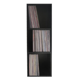 Lp Schallplatten Schrank - 3 Fächer - schwarz