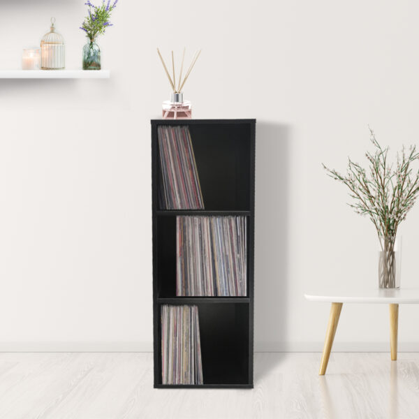 Lp Schallplatten Schrank - 3 Fächer - schwarz - VDD World DE