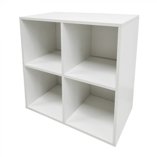 Fächerschrank Vakkie 4 offene Fächer Aufbewahrungsschrank - Bücherregal - Wandschrank - weiß - VDD World DE