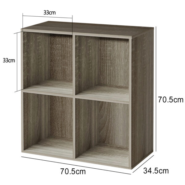 Fächerschrank - Bücherregal 4 offene Fächer - Wandschrank - VDD World DE