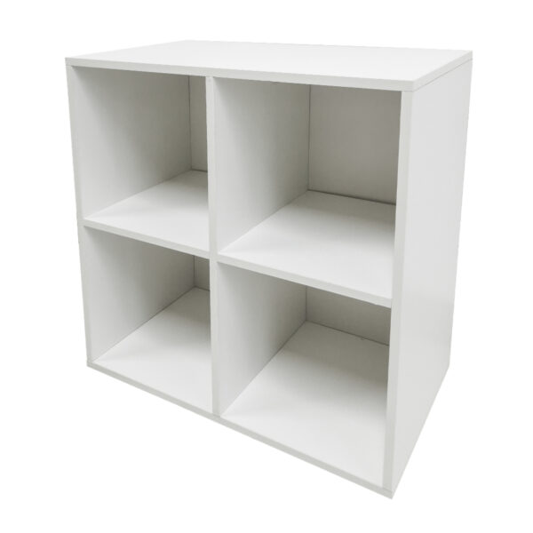 Aufbewahrungsschrank für Vinylplatten - Bücherregal - 4 Fächer - weiß - VDD World DE