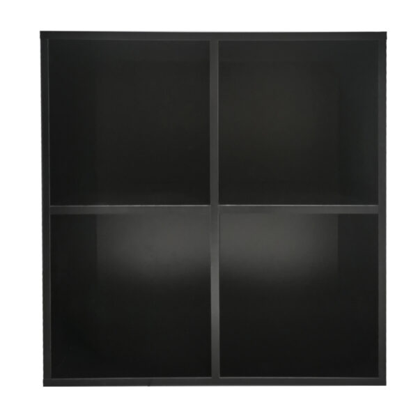 Aufbewahrungsschrank für Schallplatten-LPs - Bücherregal - 4 Fächer - schwarz - VDD World DE