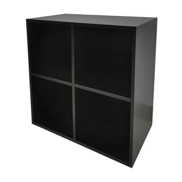 Aufbewahrungsschrank für Schallplatten-LPs - Bücherregal - 4 Fächer - schwarz - VDD World DE