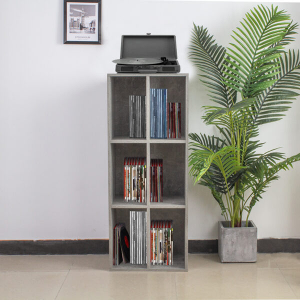 Lp-Schallplatten-Aufbewahrungsschrank – Lp-Vinyl-Schallplatten aufbewahren – Bücherregal – grauer - VDD World DE
