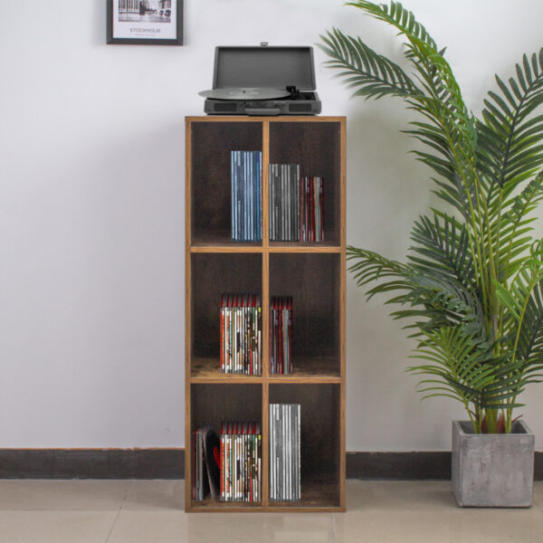 Lp-Schallplatten-Aufbewahrungsschrank - Lp-Vinyl-Schallplatten aufbewahren - Bücherregal - Braun - VDD World DE
