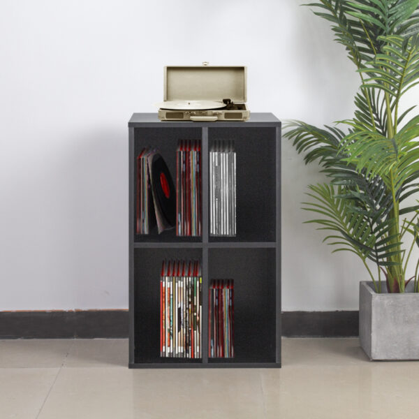Vinyl-Schallplattenschrank - Aufbewahrung von Schallplatten - Plattenspielerschrank - schwarz - VDD World DE