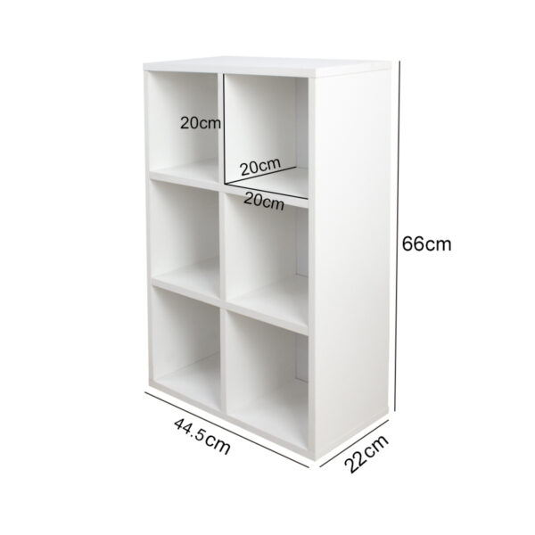 Faltschrank 6 offene Fächer Aufbewahrungsschrank - DVD/ CD-Schrank - Bücherregal - Wandschrank - wei - VDD World DE